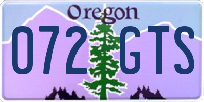 OR license plate 072GTS