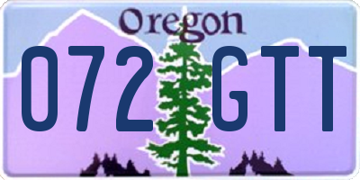 OR license plate 072GTT