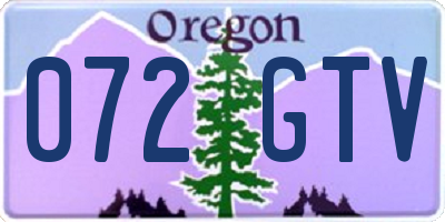 OR license plate 072GTV