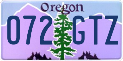 OR license plate 072GTZ