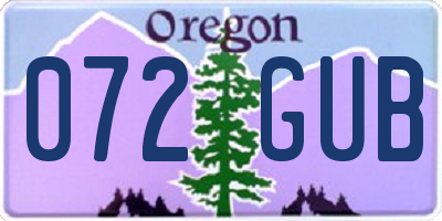 OR license plate 072GUB