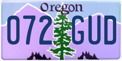 OR license plate 072GUD