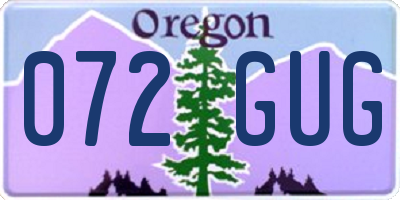 OR license plate 072GUG