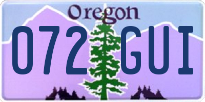 OR license plate 072GUI