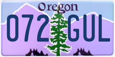 OR license plate 072GUL