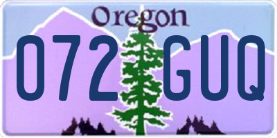 OR license plate 072GUQ