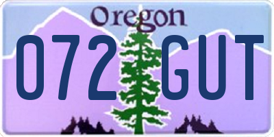 OR license plate 072GUT