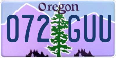 OR license plate 072GUU