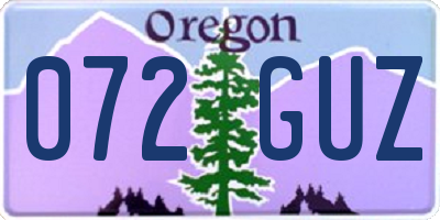 OR license plate 072GUZ