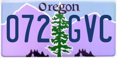 OR license plate 072GVC