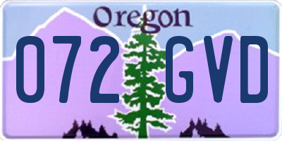 OR license plate 072GVD