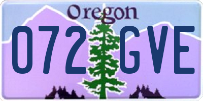 OR license plate 072GVE