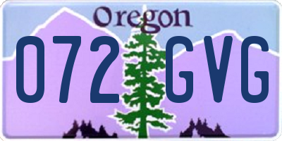 OR license plate 072GVG