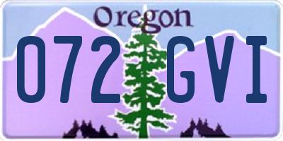 OR license plate 072GVI