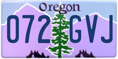 OR license plate 072GVJ