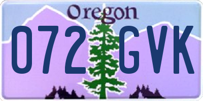 OR license plate 072GVK