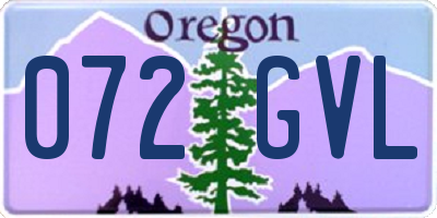 OR license plate 072GVL