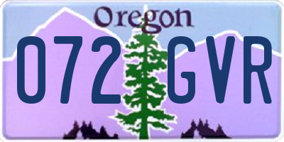 OR license plate 072GVR