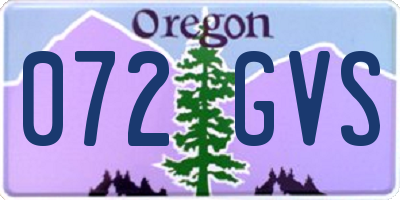 OR license plate 072GVS