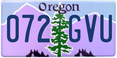 OR license plate 072GVU