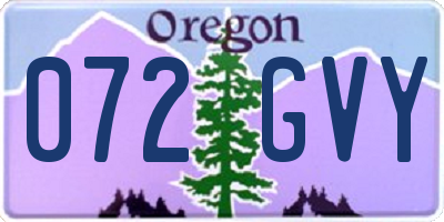 OR license plate 072GVY