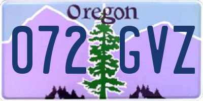 OR license plate 072GVZ
