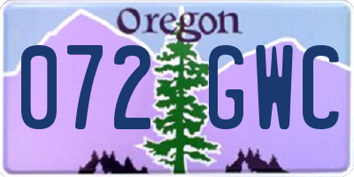OR license plate 072GWC