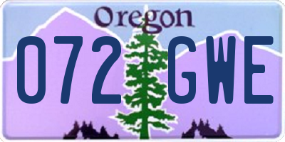 OR license plate 072GWE