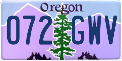 OR license plate 072GWV