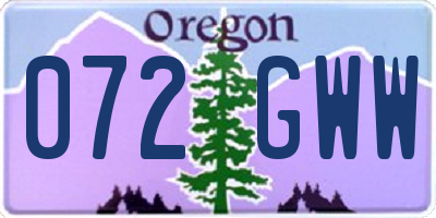 OR license plate 072GWW
