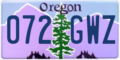 OR license plate 072GWZ