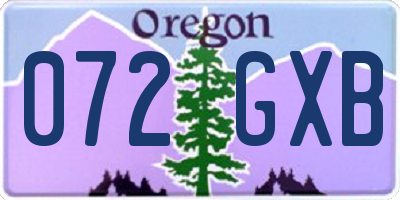 OR license plate 072GXB
