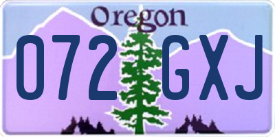 OR license plate 072GXJ