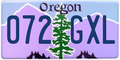 OR license plate 072GXL