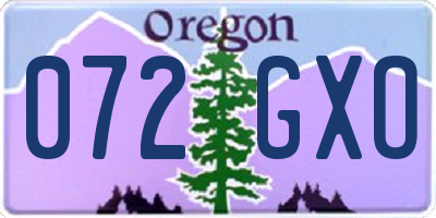 OR license plate 072GXO