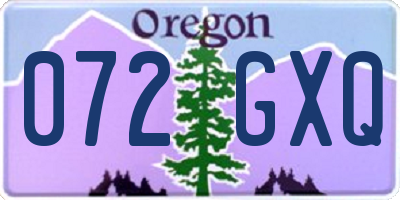 OR license plate 072GXQ