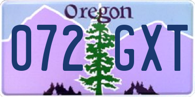 OR license plate 072GXT