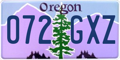 OR license plate 072GXZ