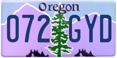 OR license plate 072GYD