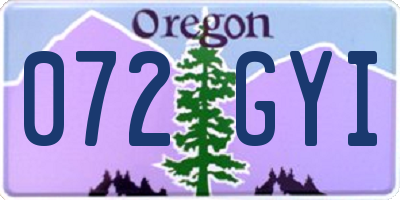 OR license plate 072GYI
