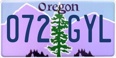 OR license plate 072GYL