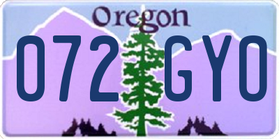 OR license plate 072GYO