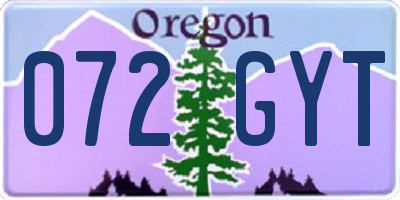 OR license plate 072GYT