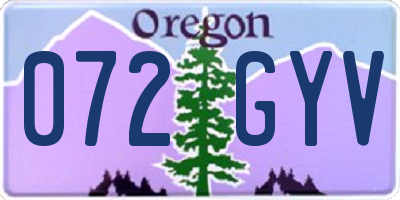 OR license plate 072GYV