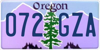 OR license plate 072GZA