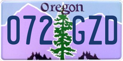 OR license plate 072GZD