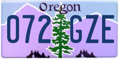 OR license plate 072GZE