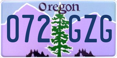 OR license plate 072GZG