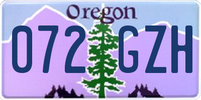 OR license plate 072GZH