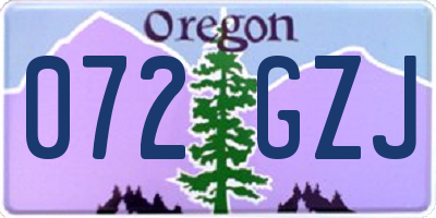 OR license plate 072GZJ